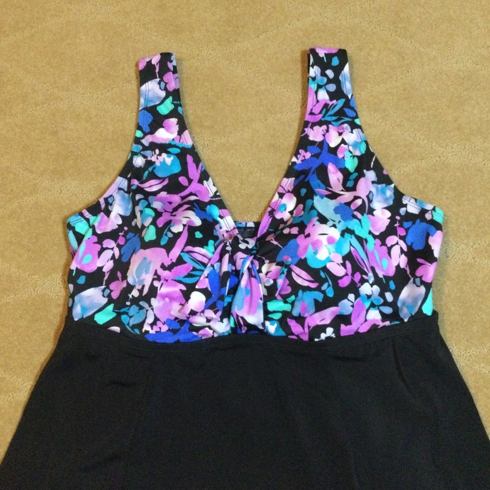 Swimsuits For All NWOT Tie-Front Swimdress, 18 - Picture 2 of 8